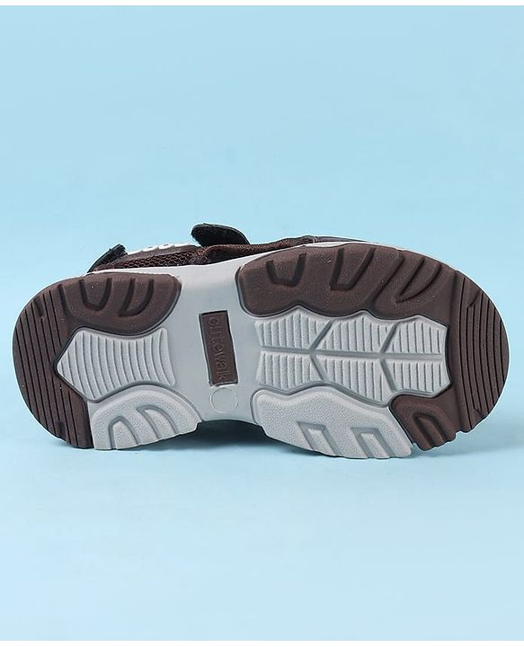 Cute Walk by Babyhug Velcro Closure Sandals with Vehicle Applique - Brown