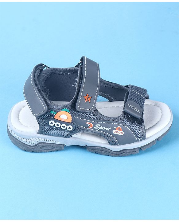 Cute Walk by Babyhug Velcro Closure Sandals with Vehicle Applique - Brown