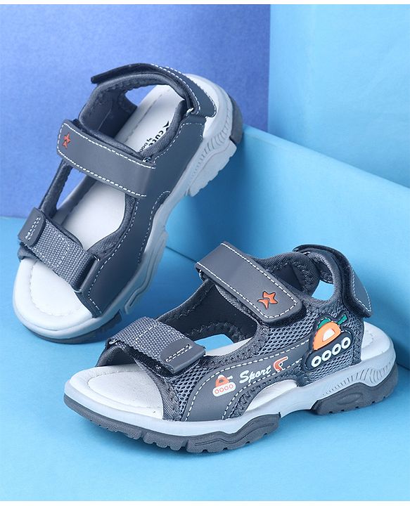 Cute Walk by Babyhug Velcro Closure Sandals with Vehicle Applique - Brown