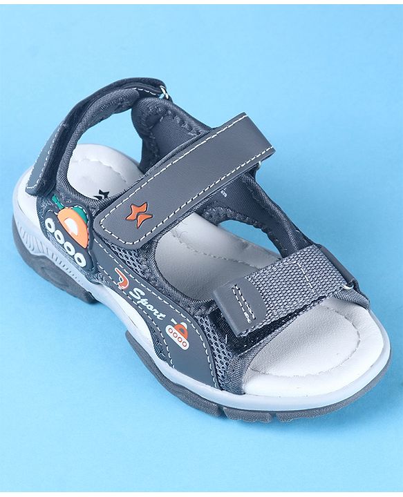 Cute Walk by Babyhug Velcro Closure Sandals with Vehicle Applique - Brown