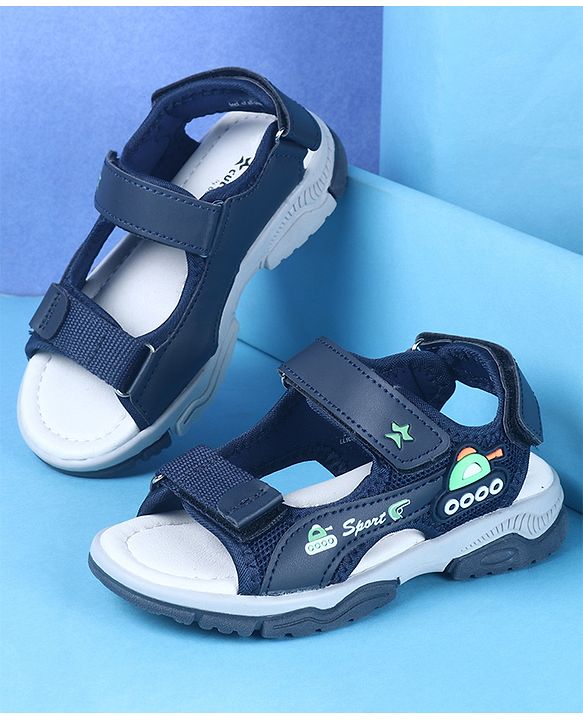 Cute Walk by Babyhug Velcro Closure Sandals with Vehicle Applique - Brown