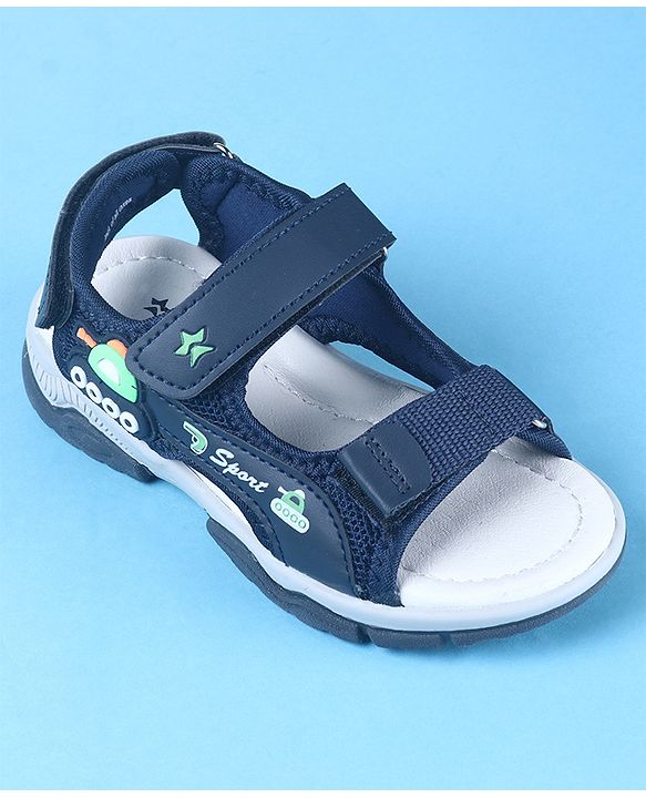 Cute Walk by Babyhug Velcro Closure Sandals with Vehicle Applique - Brown