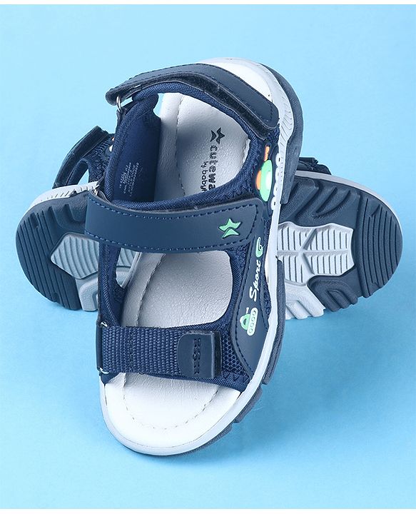 Cute Walk by Babyhug Velcro Closure Sandals with Vehicle Applique - Brown