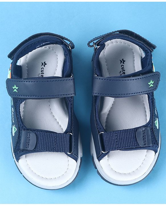 Cute Walk by Babyhug Velcro Closure Sandals with Vehicle Applique - Brown