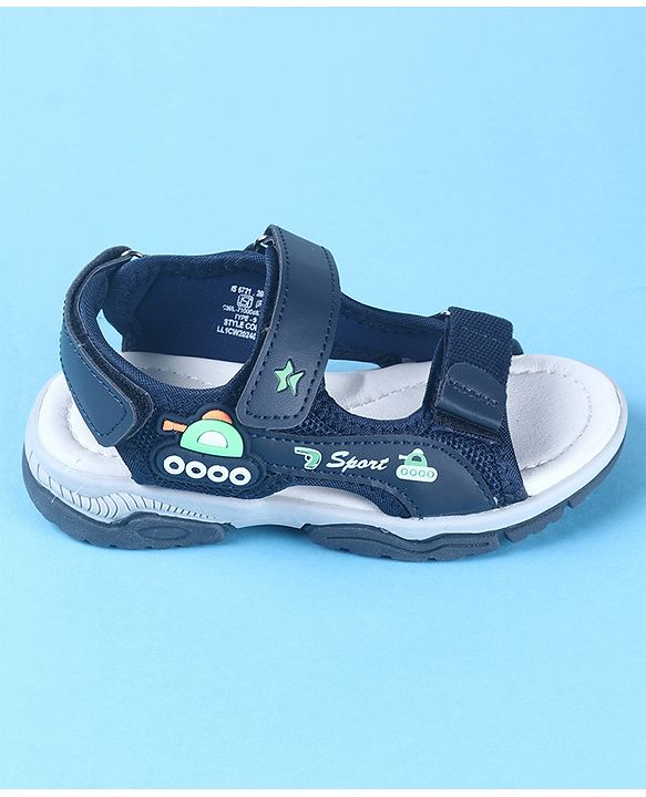 Cute Walk by Babyhug Velcro Closure Sandals with Vehicle Applique - Brown