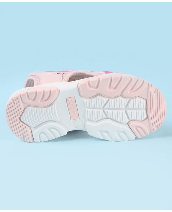 Cute Walk by Babyhug Velcro Closure Sandals with Tape & Text Applique - Purple