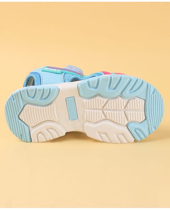 Cute Walk by Babyhug Velcro Closure Sandals with Tape & Text Applique - Peach