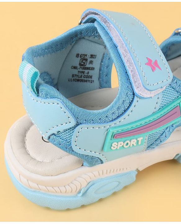 Cute Walk by Babyhug Velcro Closure Sandals with Tape & Text Applique - Peach
