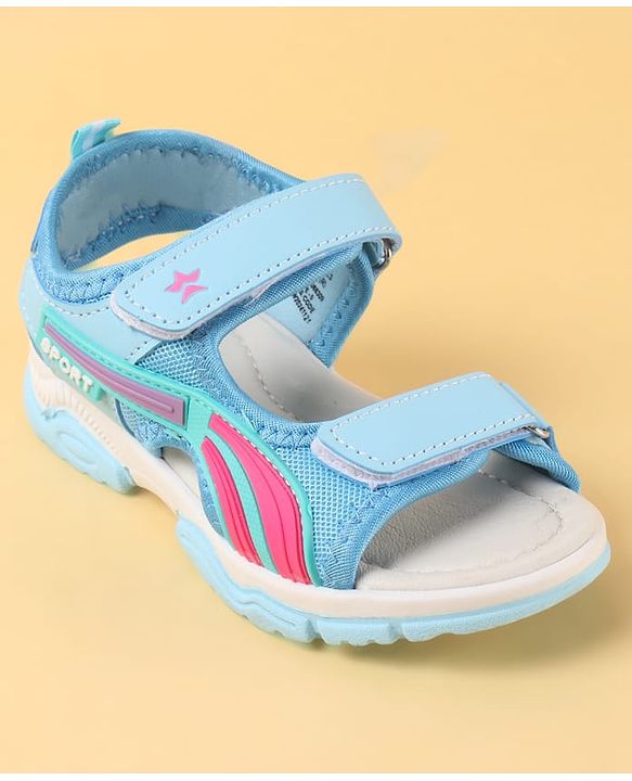 Cute Walk by Babyhug Velcro Closure Sandals with Tape & Text Applique - Peach