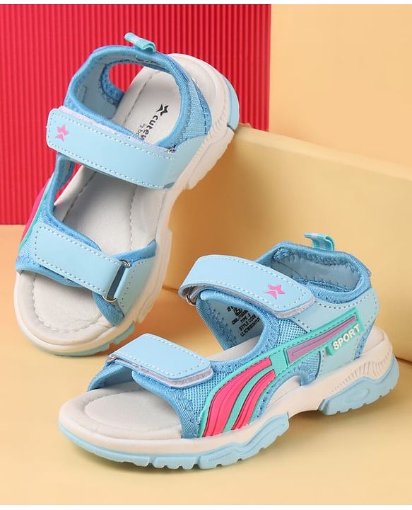 Cute Walk by Babyhug Velcro Closure Sandals with Tape & Text Applique - Peach