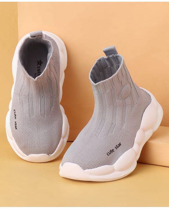 Cute Walk by Babyhug Casual Shoes Solid Color With Logo Print  - Black