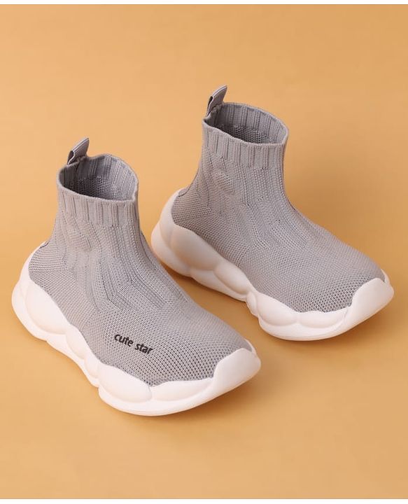 Cute Walk by Babyhug Casual Shoes Solid Color With Logo Print  - Black