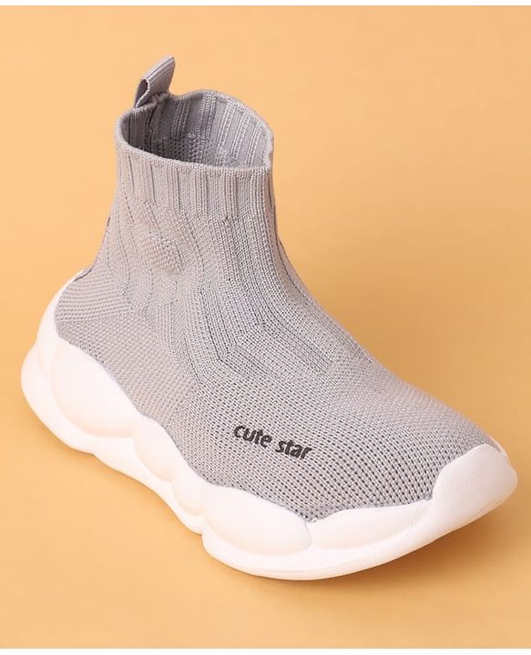 Cute Walk by Babyhug Casual Shoes Solid Color With Logo Print  - Black