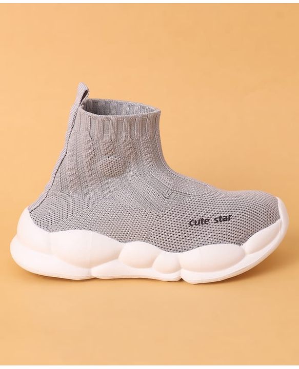 Cute Walk by Babyhug Casual Shoes Solid Color With Logo Print  - Black