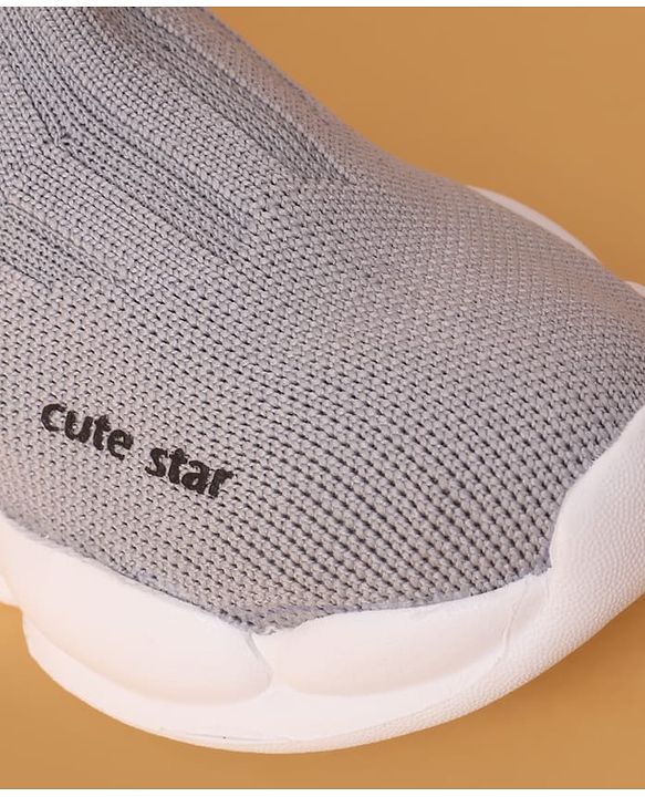 Cute Walk by Babyhug Casual Shoes Solid Color With Logo Print  - Black