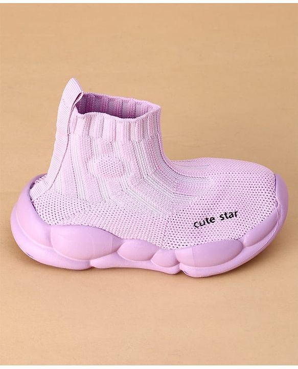 Cute Walk by Babyhug Casual Shoes Solid Color With Logo Print  - Black