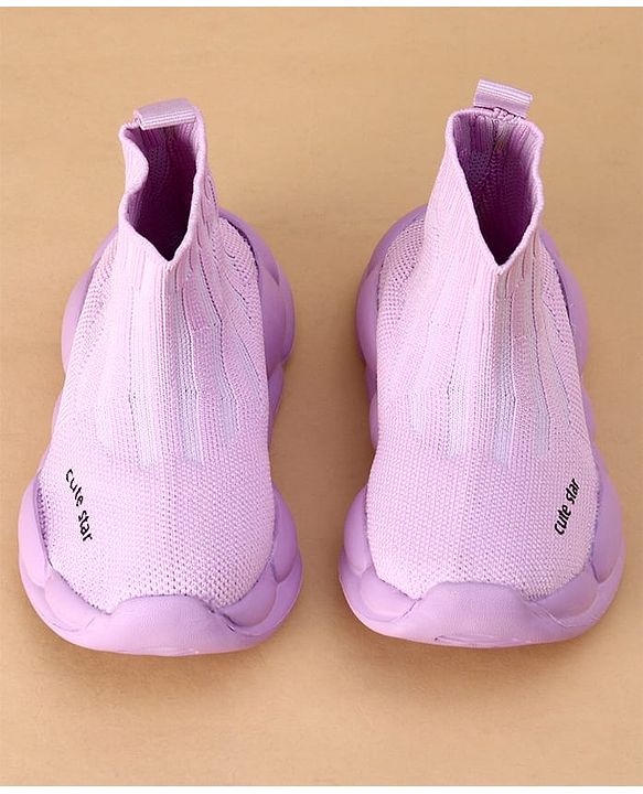 Cute Walk by Babyhug Casual Shoes Solid Color With Logo Print  - Black