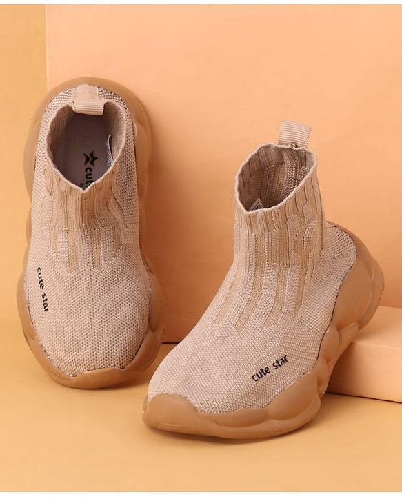 Cute Walk by Babyhug Casual Shoes Solid Color With Logo Print  - Black