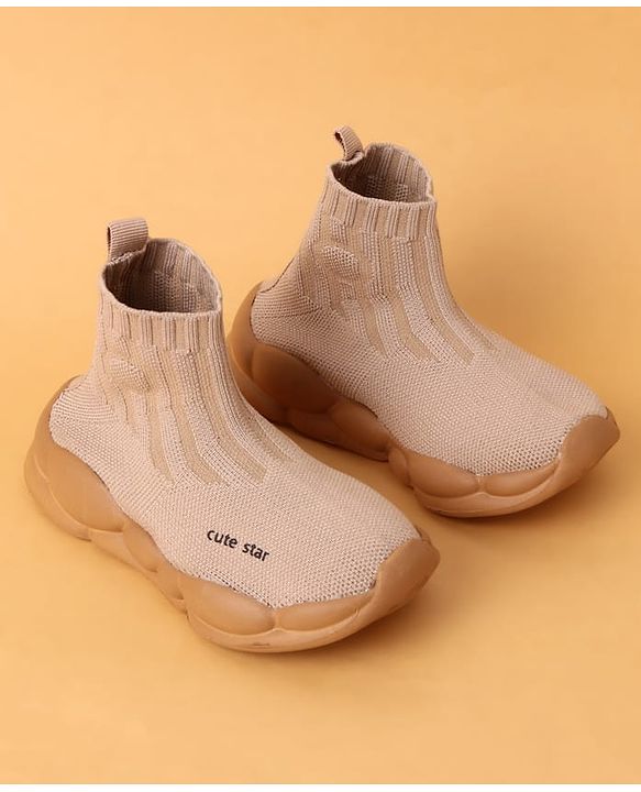 Cute Walk by Babyhug Casual Shoes Solid Color With Logo Print  - Black