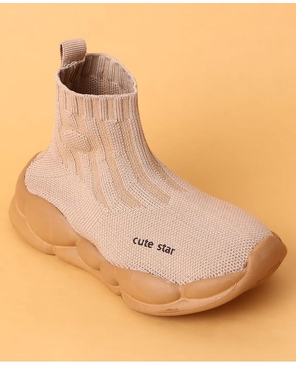 Cute Walk by Babyhug Casual Shoes Solid Color With Logo Print  - Black