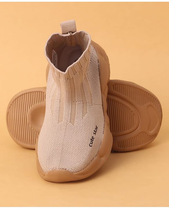 Cute Walk by Babyhug Casual Shoes Solid Color With Logo Print  - Black
