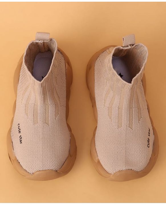 Cute Walk by Babyhug Casual Shoes Solid Color With Logo Print  - Black