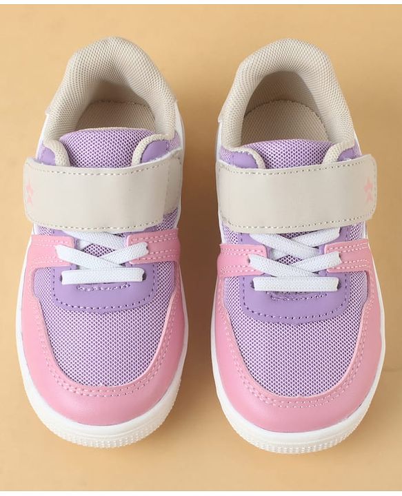 Cute Walk by Babyhug Casual Shoes with Velcro Closure & Lace Detailing - Purple