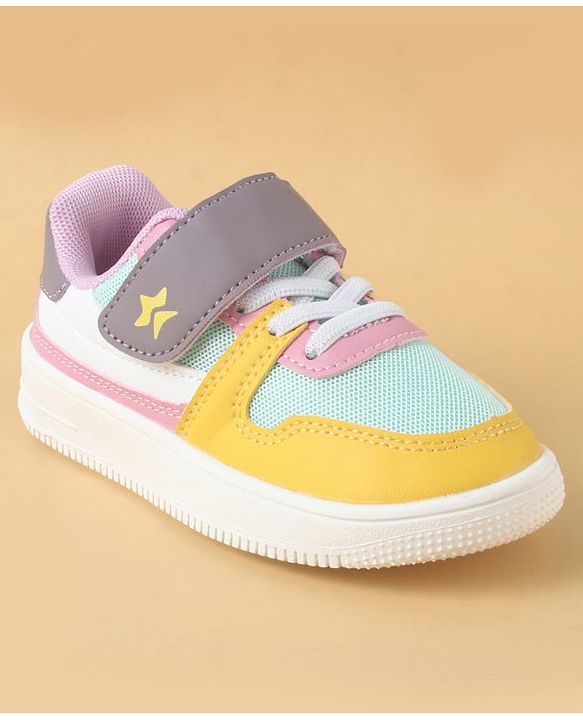 Cute Walk by Babyhug Casual Shoes with Velcro Closure & Lace Detailing - Purple