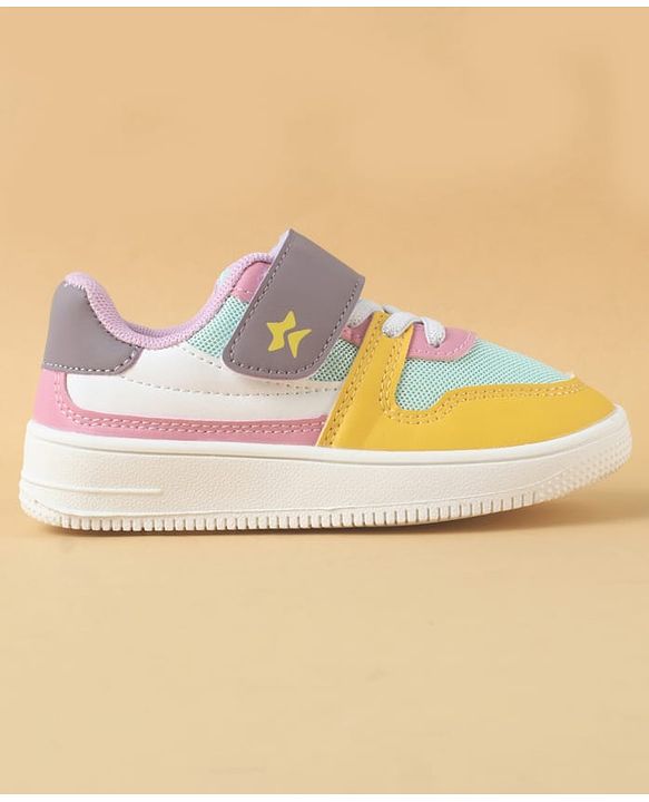 Cute Walk by Babyhug Casual Shoes with Velcro Closure & Lace Detailing - Purple