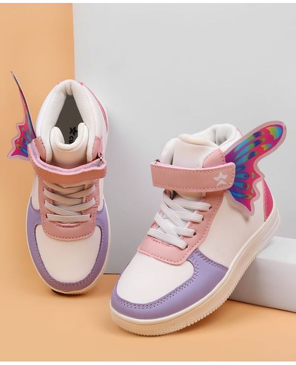 Cute Walk by Babyhug Casual Shoes with Velcro Closure & Tape Detailing & Butterfly Wings Applique - Purple