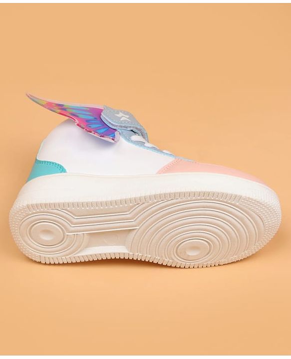 Cute Walk by Babyhug Casual Shoes with Velcro Closure & Tape Detailing & Butterfly Wings Applique - Purple