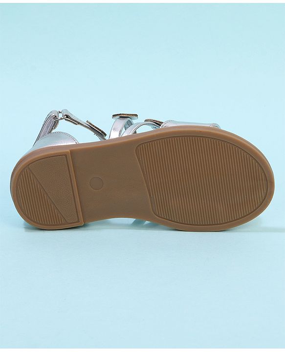 Cute Walk by Babyhug Velcro Closure Party Sandals with Heart Applique - Fuchsia