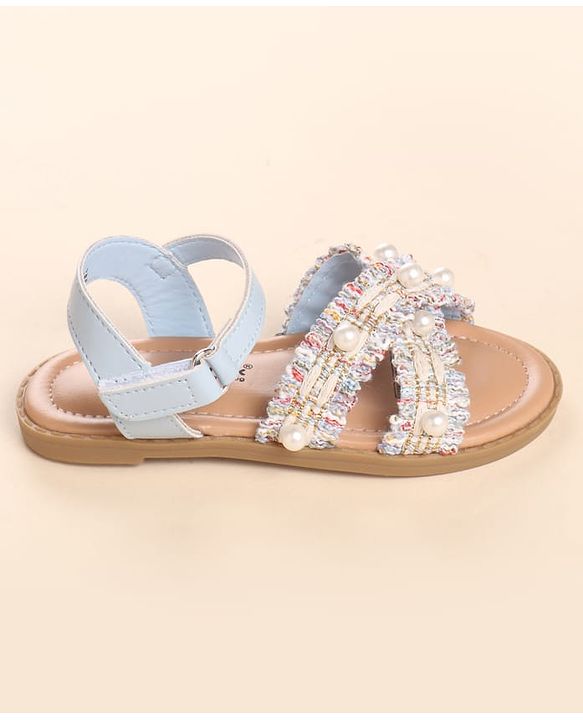 Cute Walk by Babyhug Velcro Closure Sandals With Pearl Detailing - Pink
