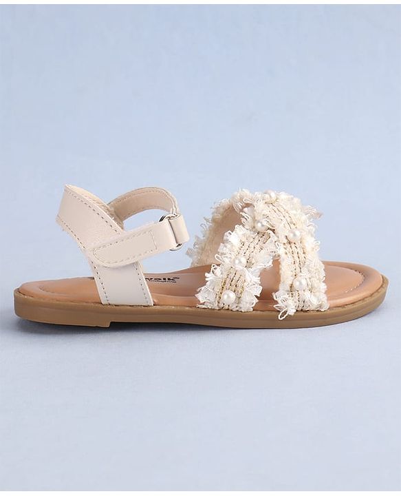 Cute Walk by Babyhug Velcro Closure Sandals With Pearl Detailing - Pink