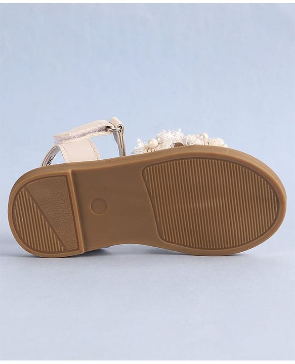 Cute Walk by Babyhug Velcro Closure Sandals With Pearl Detailing - Pink