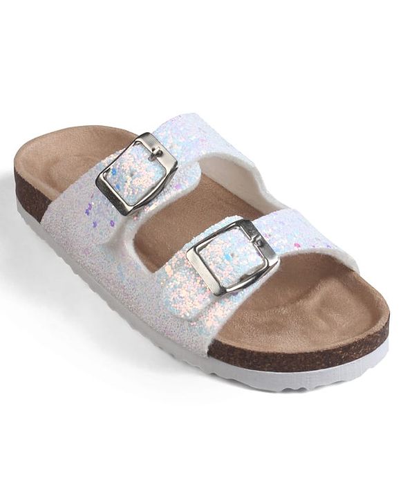 Pine Kids Slip On Sequins Detailing  Party Sandal - White