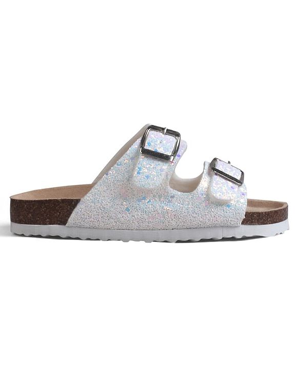 Pine Kids Slip On Sequins Detailing  Party Sandal - White