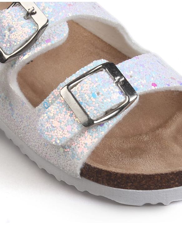 Pine Kids Slip On Sequins Detailing  Party Sandal - White