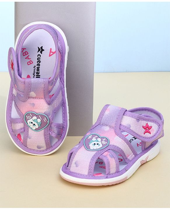 Cute Walk by Babyhug Velcro Closure Sandal With Mesh - Purple