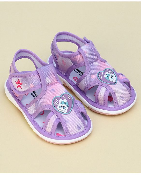 Cute Walk by Babyhug Velcro Closure Sandal With Mesh - Purple