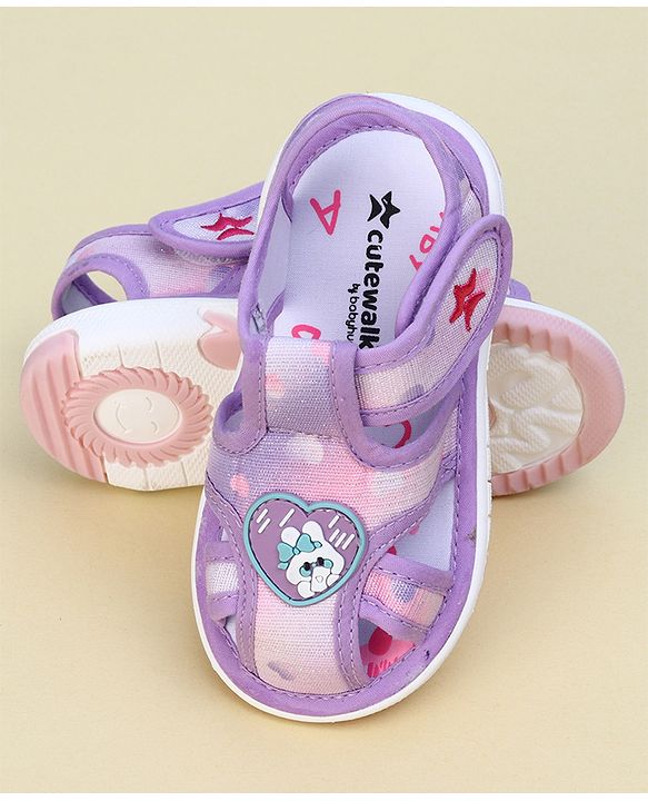 Cute Walk by Babyhug Velcro Closure Sandal With Mesh - Purple