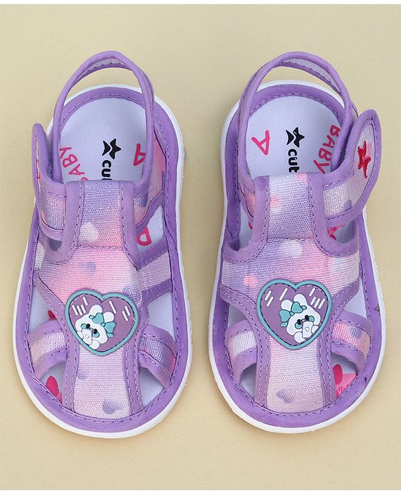 Cute Walk by Babyhug Velcro Closure Sandal With Mesh - Purple