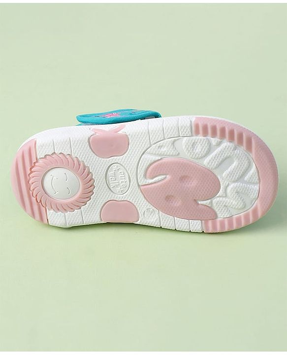 Cute Walk by Babyhug Velcro Closure Sandals With Floral Print & Applique - Purple