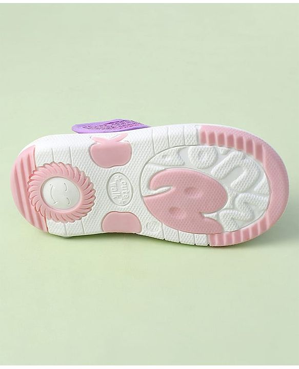 Cute Walk by Babyhug Sandals With Velcro Closure & Sequin Detailing - Purple