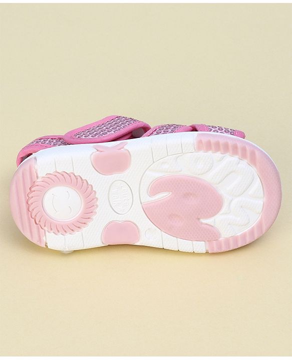 Cute Walk by Babyhug Sandals With Velcro Closure & Sequin Detailing - Purple