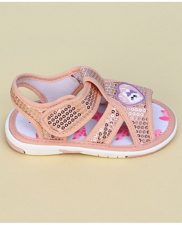 Cute Walk by Babyhug Sandals With Velcro Closure & Sequin Detailing - Purple