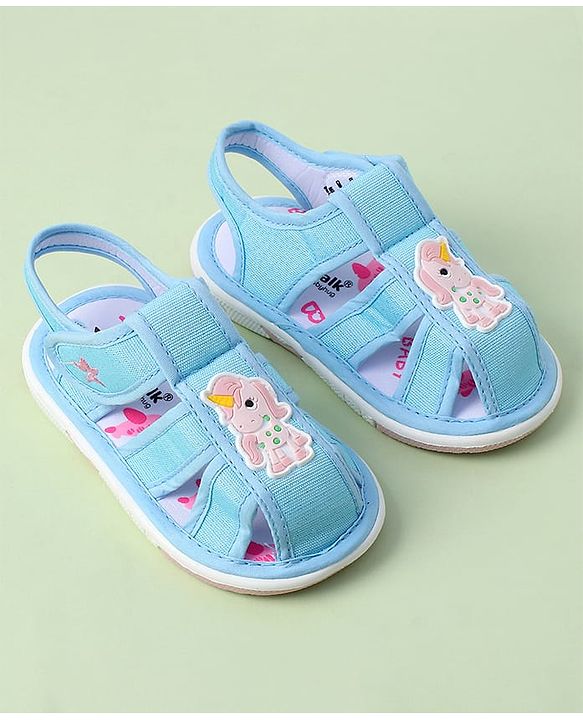 Cute Walk by Babyhug Velcro Closure Sandals With Mesh - Blue