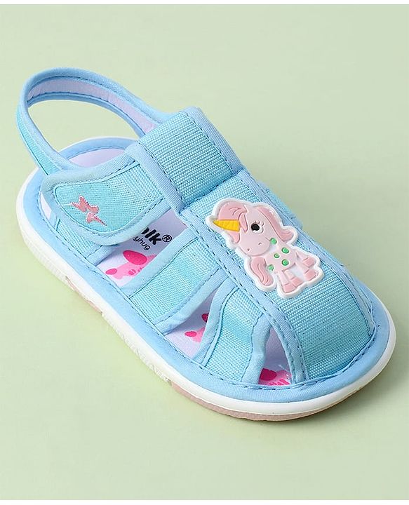 Cute Walk by Babyhug Velcro Closure Sandals With Mesh - Blue