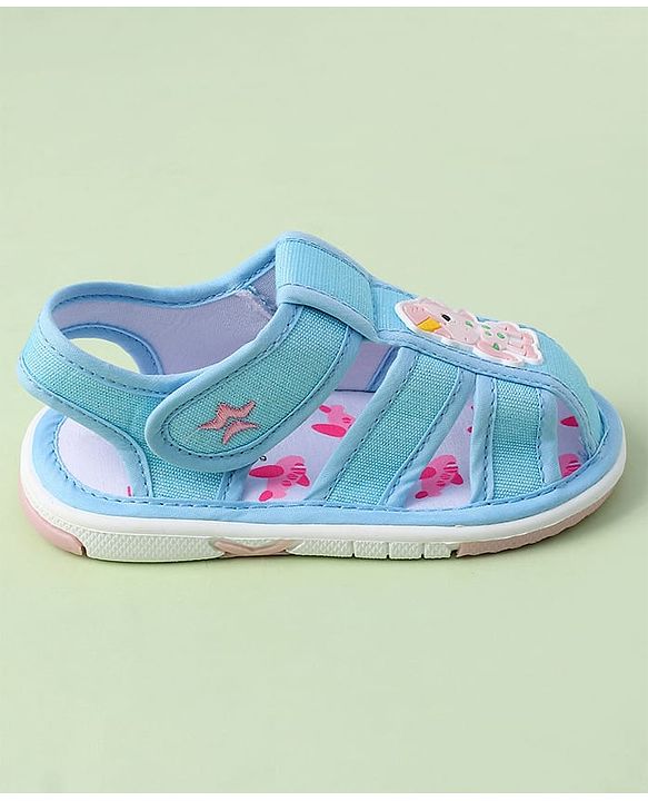 Cute Walk by Babyhug Velcro Closure Sandals With Mesh - Blue