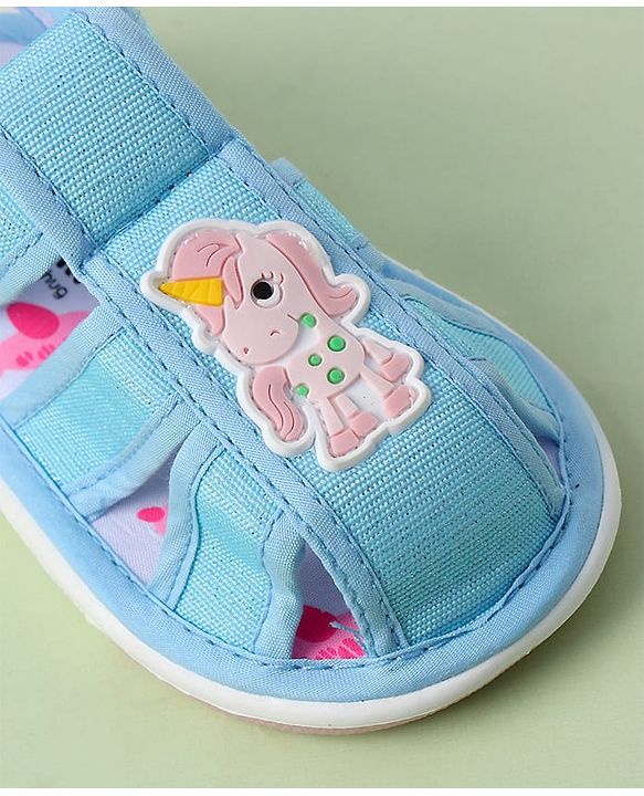 Cute Walk by Babyhug Velcro Closure Sandals With Mesh - Blue